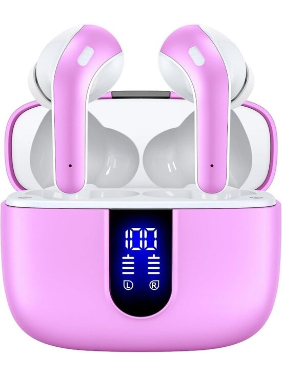 Other - Wireless Sunset Pink 60H Playback LED Power Display Waterproof Bluetooth Earbud